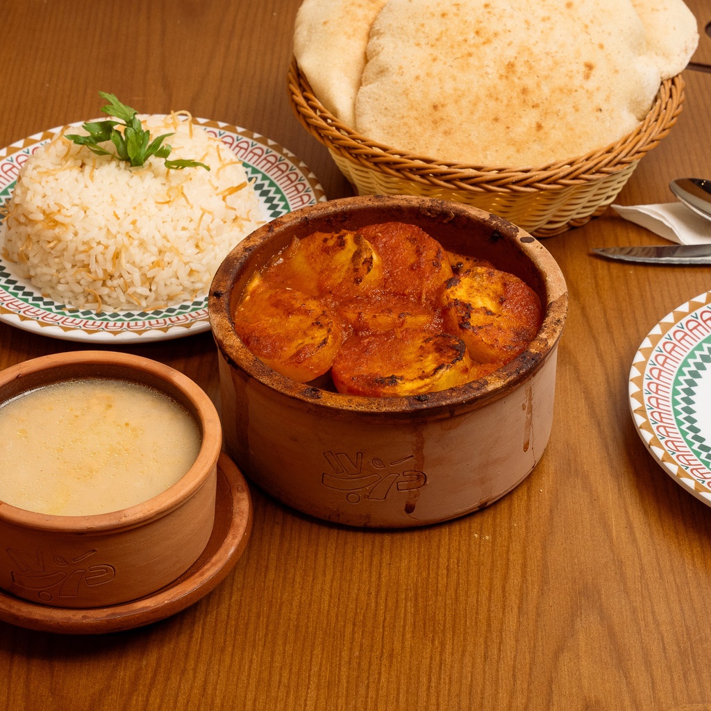 طاجن بطاطس باللحمة